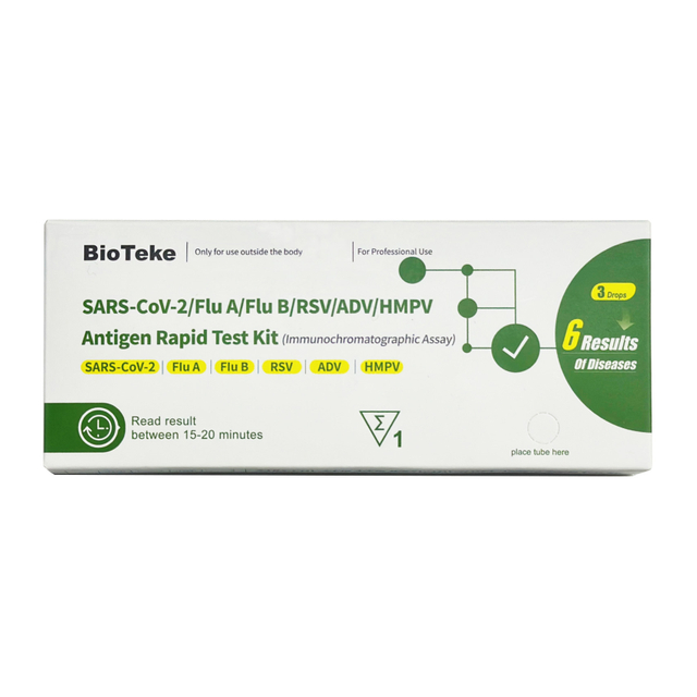 6 i 1 COVID Flu A&B RSV ADV HMPV Antigen Rapid Test Kit