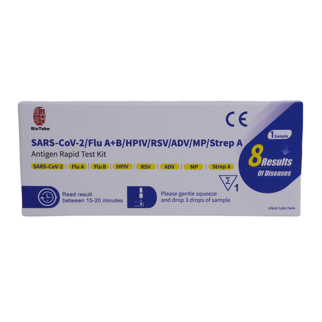 Bioteke 8 i 1 flere respiratoriske patogener Antigen Rapid Test Kit 