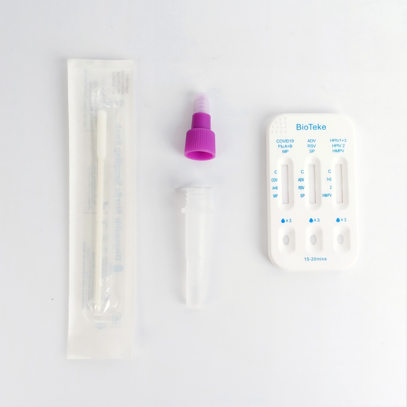 Åndedræt 10 i 1 SARS-CoV-2/influenza A+B/HPIV2/HPIV1+3/RSV/ADV/MP/SP/HMPV Antigen Rapid Test Kit